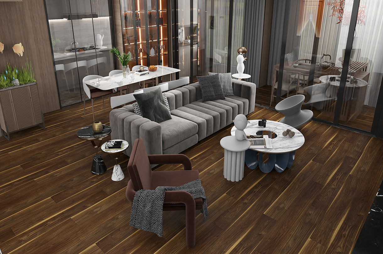 BORUI 88103L GRAZ WALNUT PVC DECOR FILM FOR SPC/LVT/WPC FLOORING