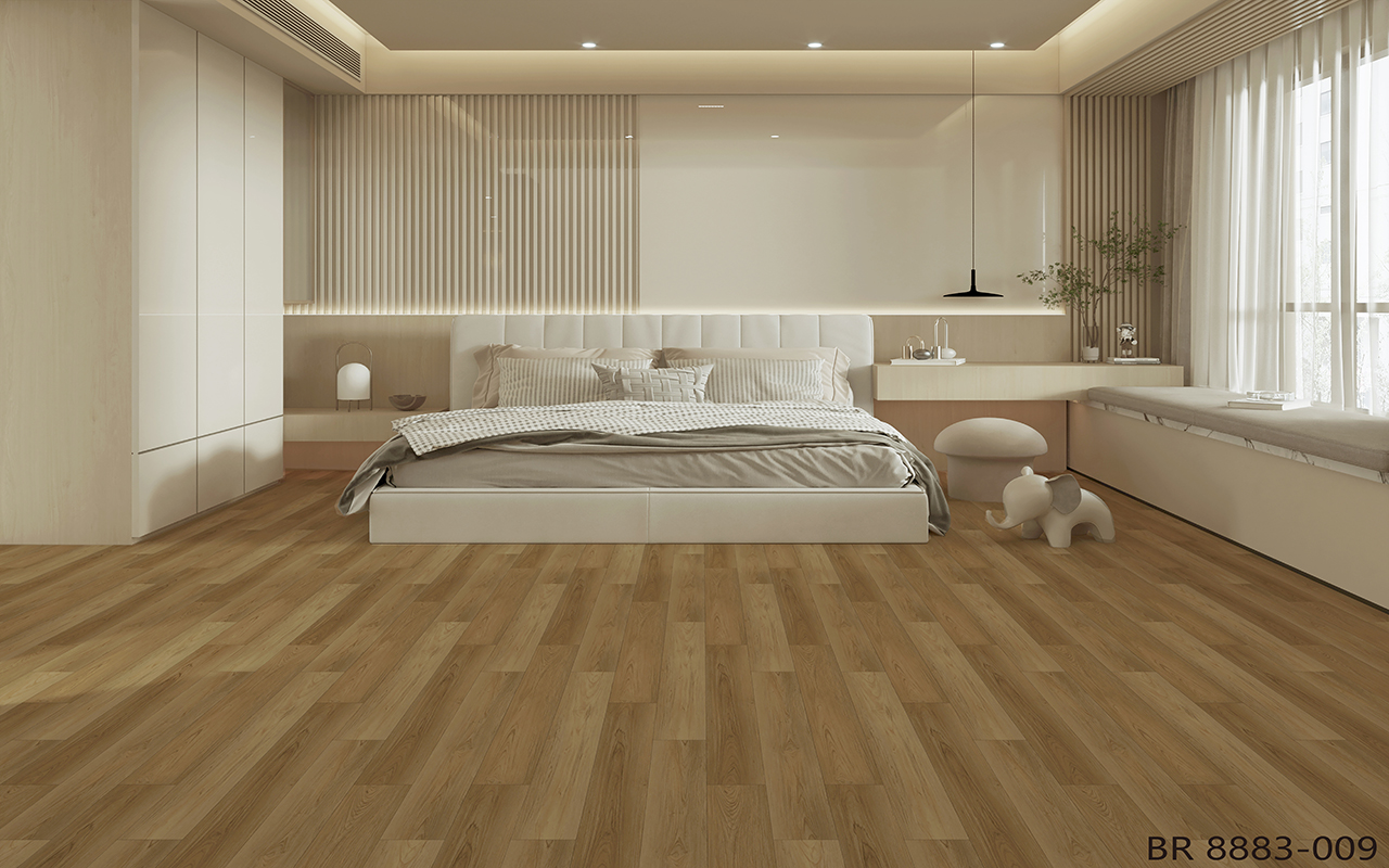 BORUI 8883L TOULOUSC TEAK PVC DECOR FILM FOR SPC/LVT/WPC FLOORING